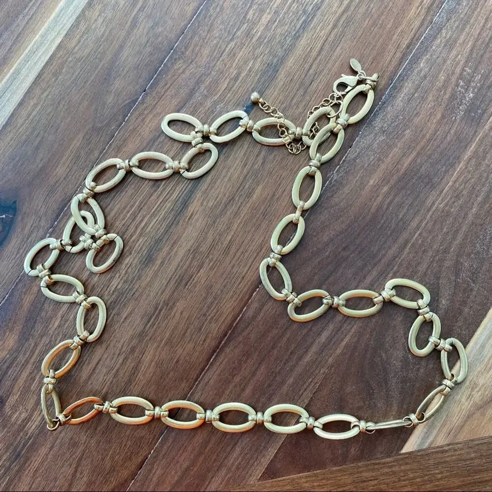 Chico’s long gold tone chain statement necklace